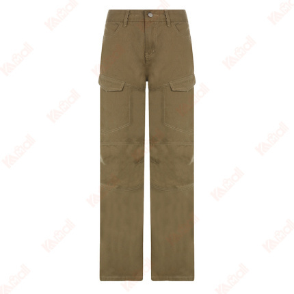 brown wide legged jeans leisure pants